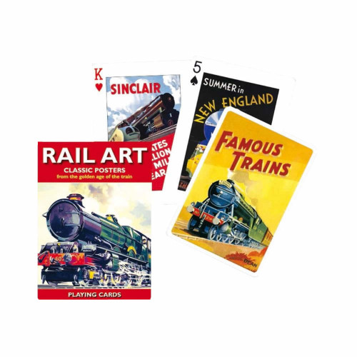 Carti de joc de colectie cu tema "Rail Art - classic posters from the golden age of train"